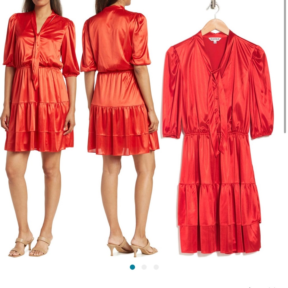 Satin Dress tie neck